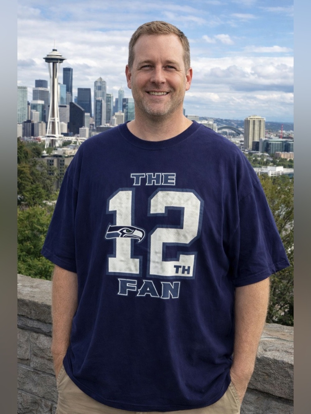 Vintage Reebok Seattle Seahawks “12th Fan” T‑Shirt Men’s XL – Blue